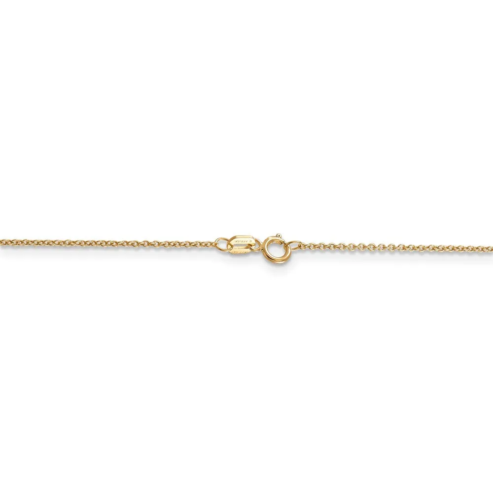 14k Yellow Gold Doves Circle Necklace