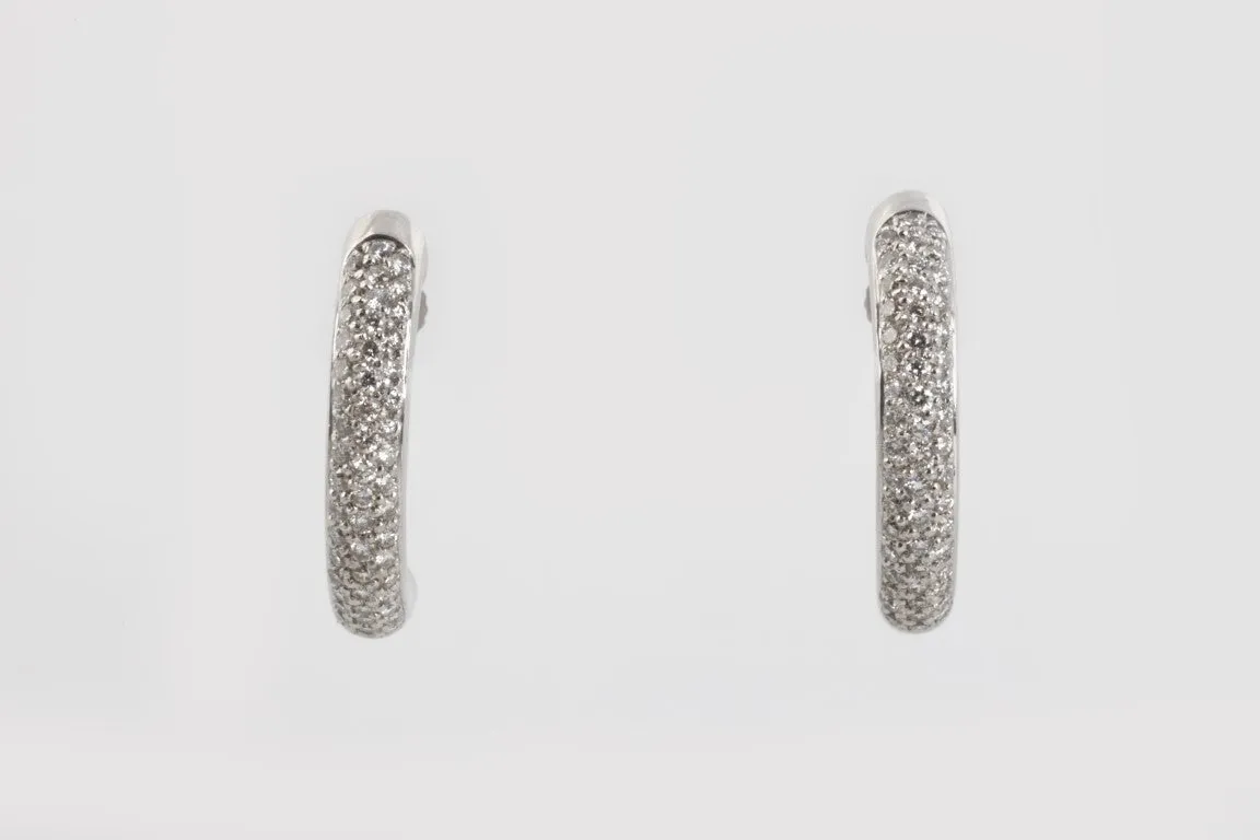 18k White Gold 1.00tcw Diamond Hoop Earrings (9.60g.)