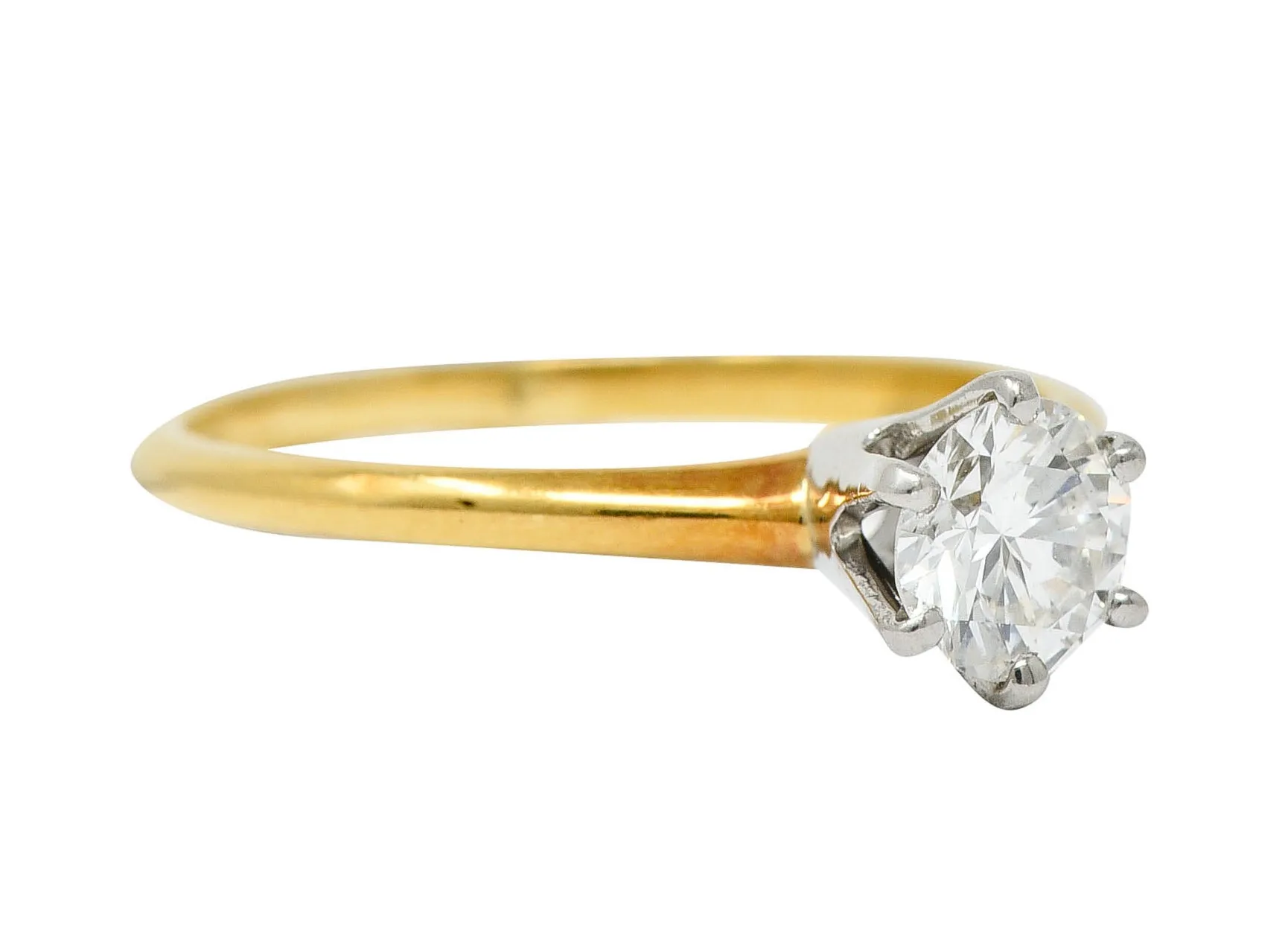 1950's Tiffany & Co. 0.35 CTW Diamond 14 Karat Gold Solitaire Engagement Ring