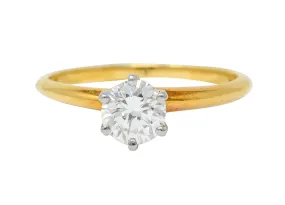 1950's Tiffany & Co. 0.35 CTW Diamond 14 Karat Gold Solitaire Engagement Ring