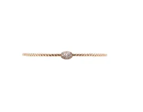 2MM Signature Rose Gold Bracelet with 14K Diamond Bean