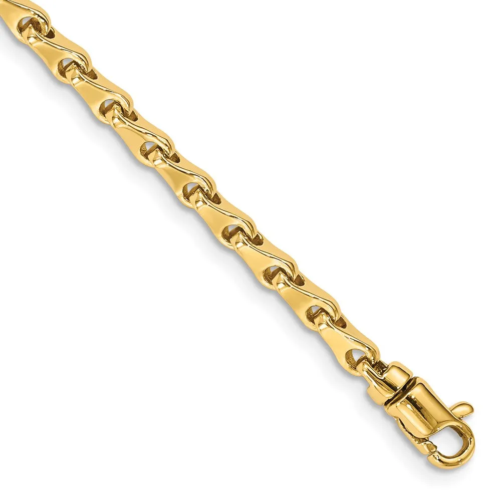 3.25mm 14K Yellow Gold Solid Fancy Link Chain Bracelet