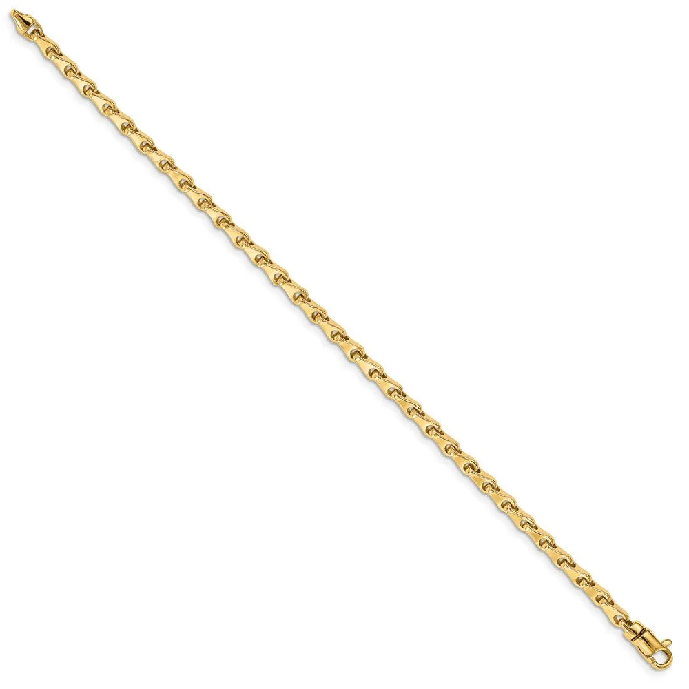 3.25mm 14K Yellow Gold Solid Fancy Link Chain Bracelet