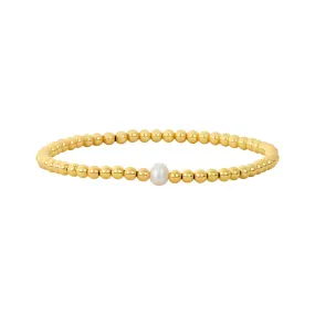 3MM Signature Bracelet with Single White Pearl