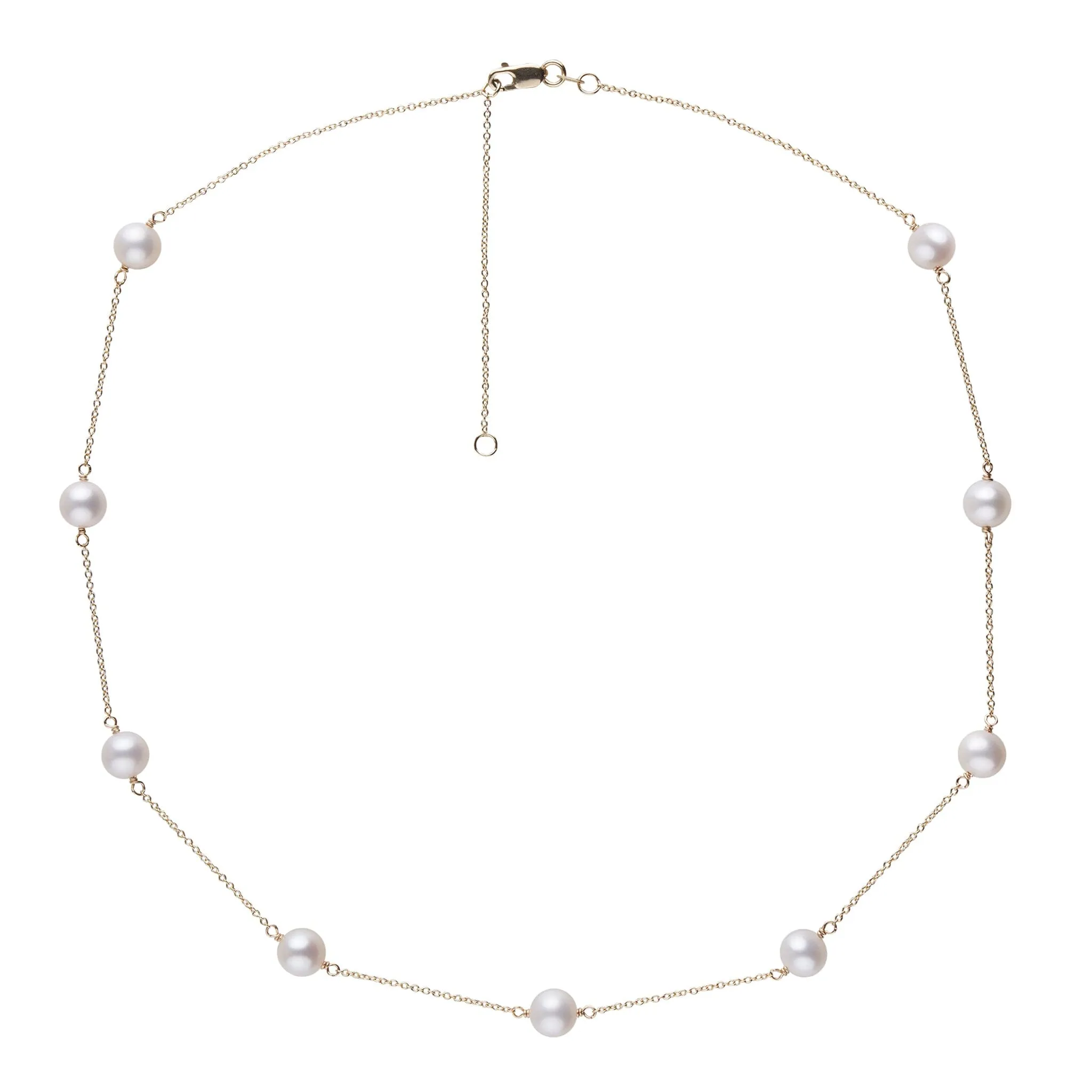 6.5-7.0 mm White Freshadama Pearl Tin Cup Necklace