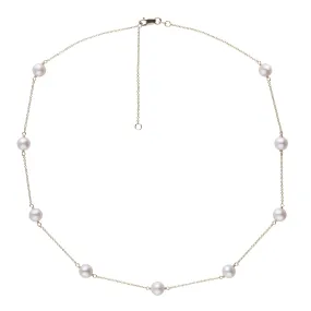 6.5-7.0 mm White Freshadama Pearl Tin Cup Necklace