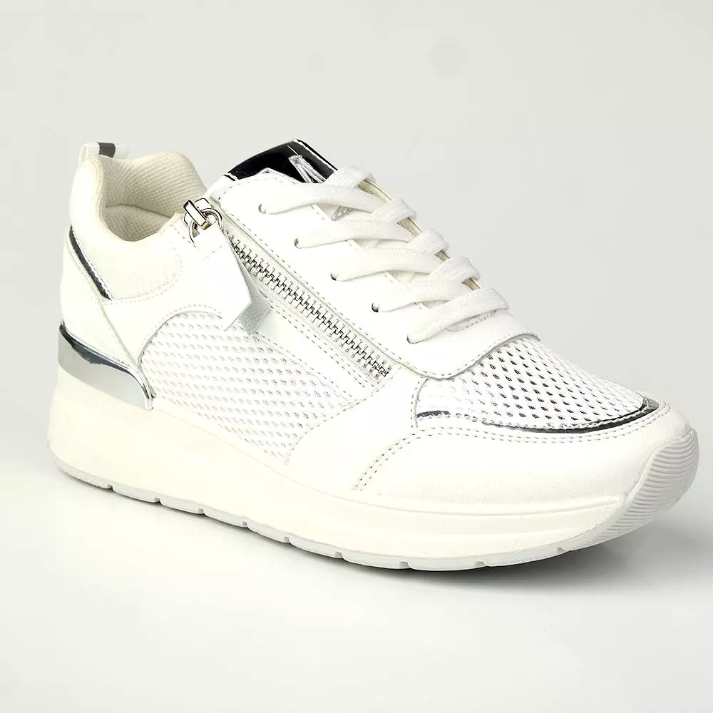 Aaliyah Sneaker - White/Silver