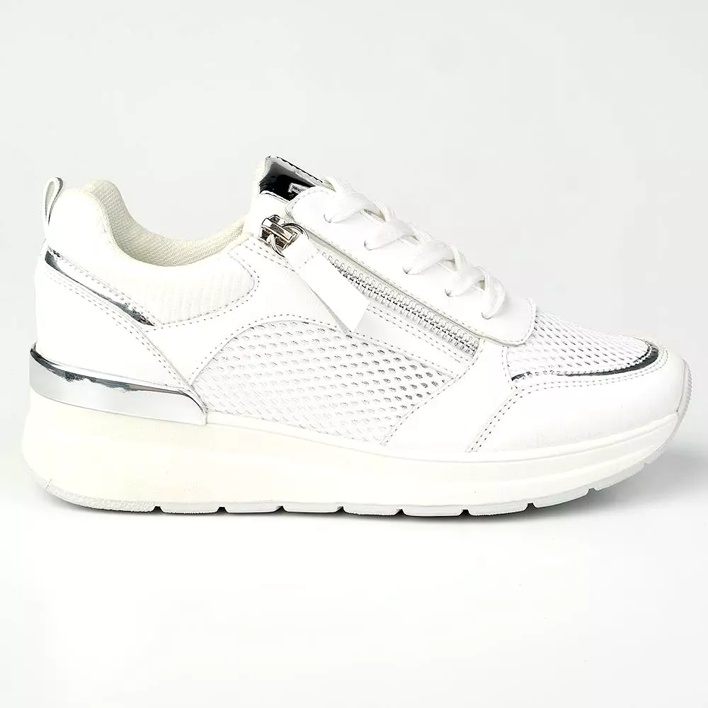 Aaliyah Sneaker - White/Silver