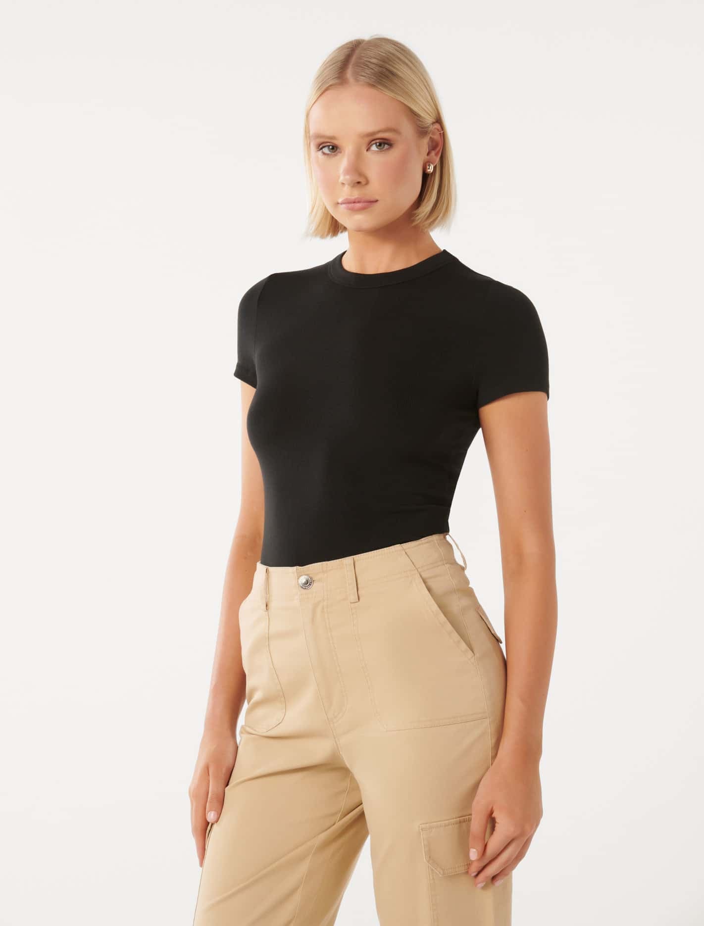 Abigail Wide Rib Neck T-Shirt