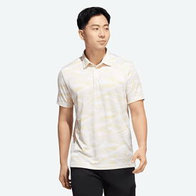 Adidas Horizon-Print Golf Polo Shirt - White