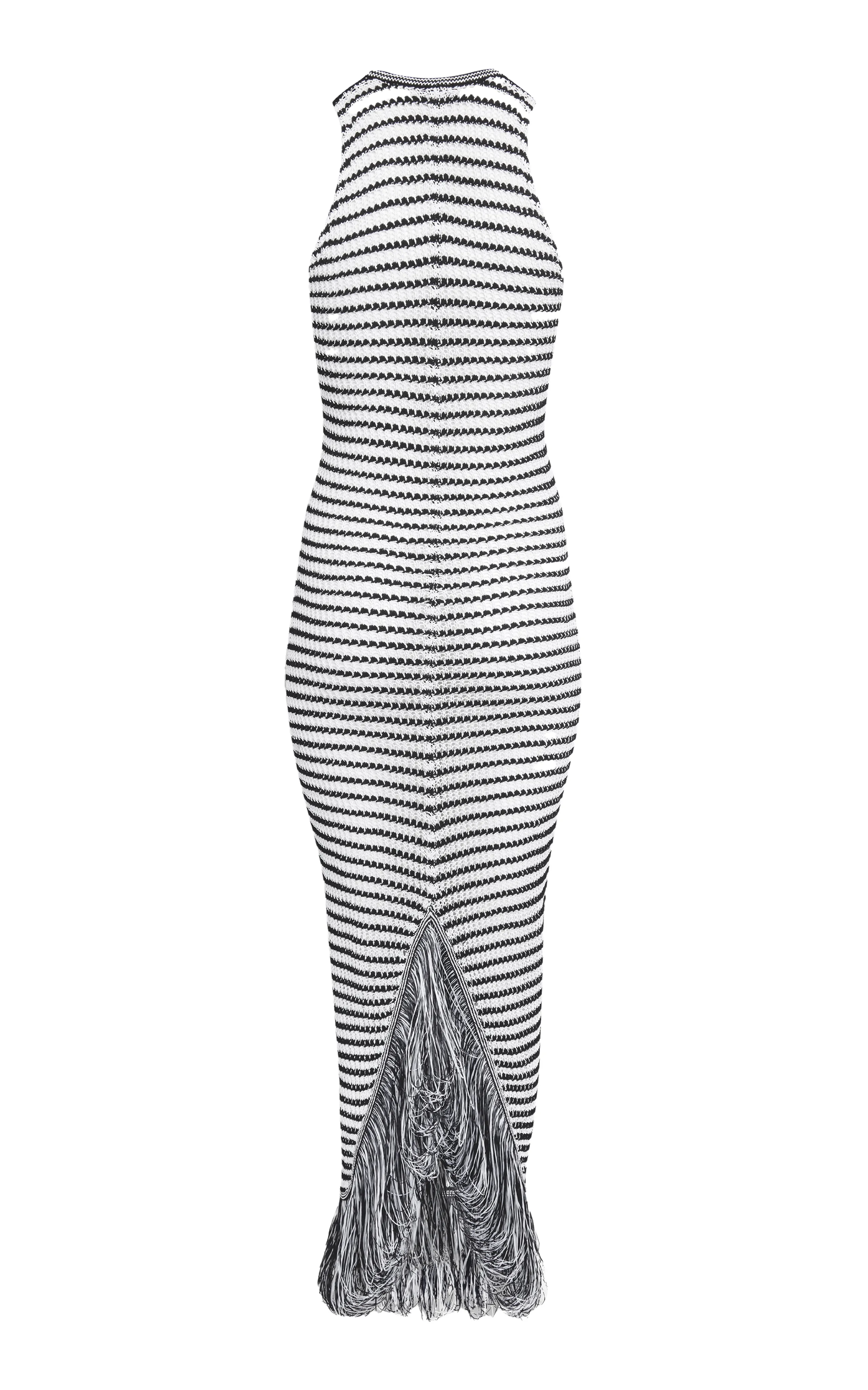 ALAÏA Fringed Knit Midi Dress