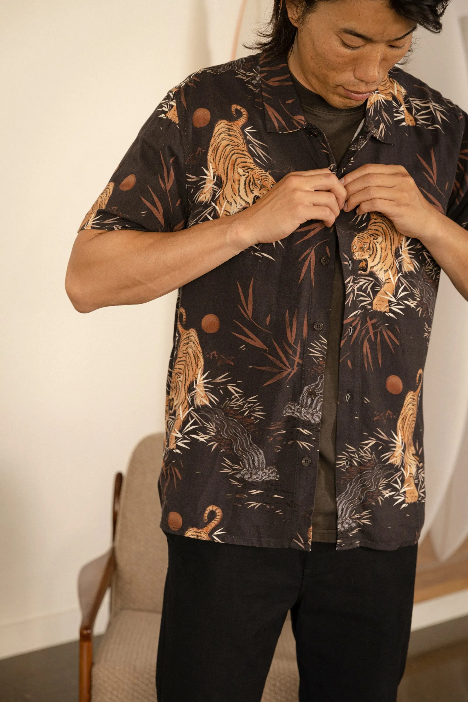 Aloha Tiger Ss Shirt Black