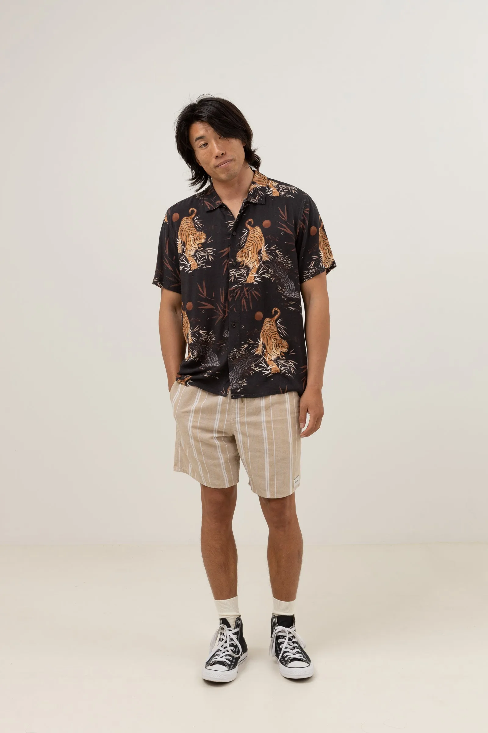 Aloha Tiger Ss Shirt Black