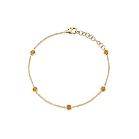 Always On Bezel Bracelet - Citrine / 14k Yellow Gold