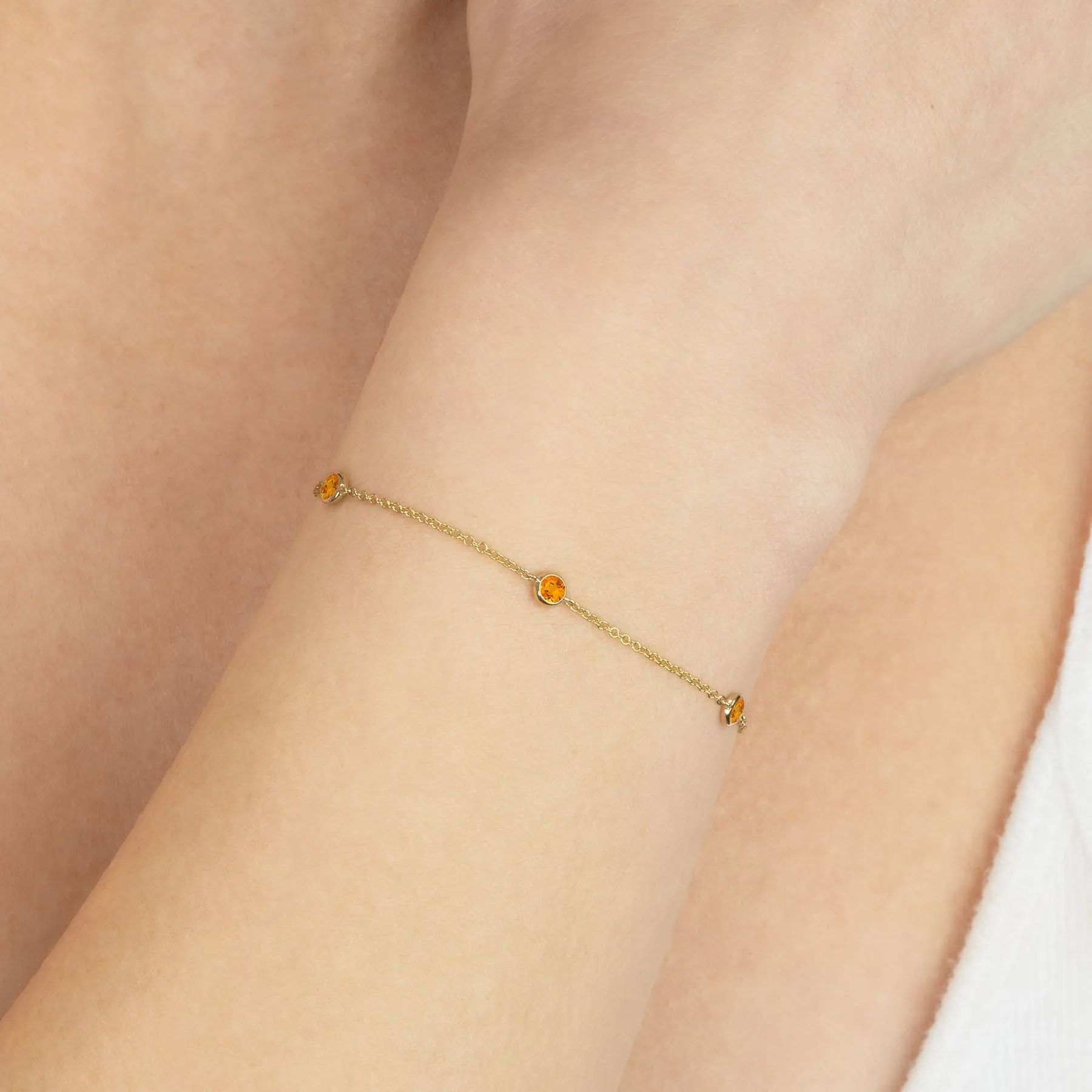 Always On Bezel Bracelet - Citrine / 14k Yellow Gold