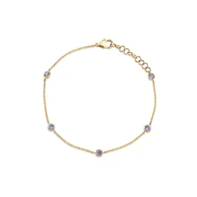 Always On Bezel Bracelet - Tanzanite / 14k Yellow Gold