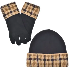 Aquascutum Beanie Hat And Gloves Set Navy