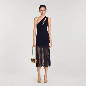 Asymmetric fringed dress