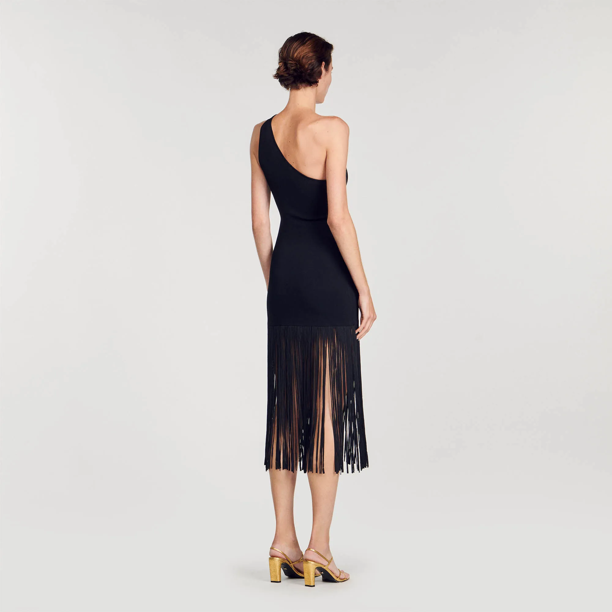 Asymmetric fringed dress