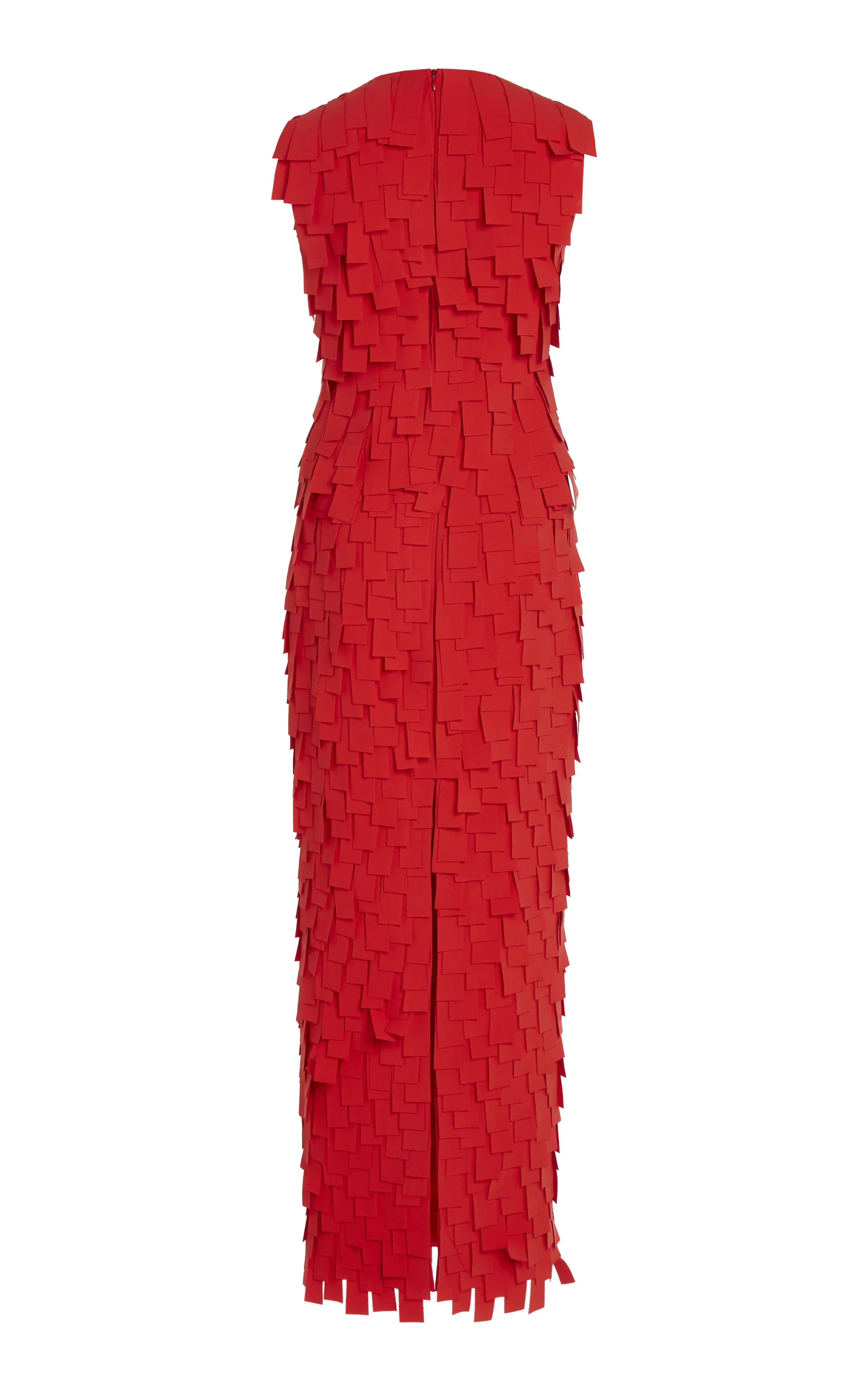 A.W.A.K.E. MODE Ribbon-Fringed Crepe Maxi Dress