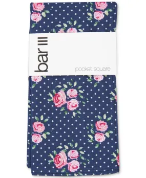 Bar III Men's Heritage Floral Mini Dot Pocket Square Blue Size Regular