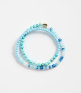 Beaded Turquoise and Gemstone Stretch Bracelet