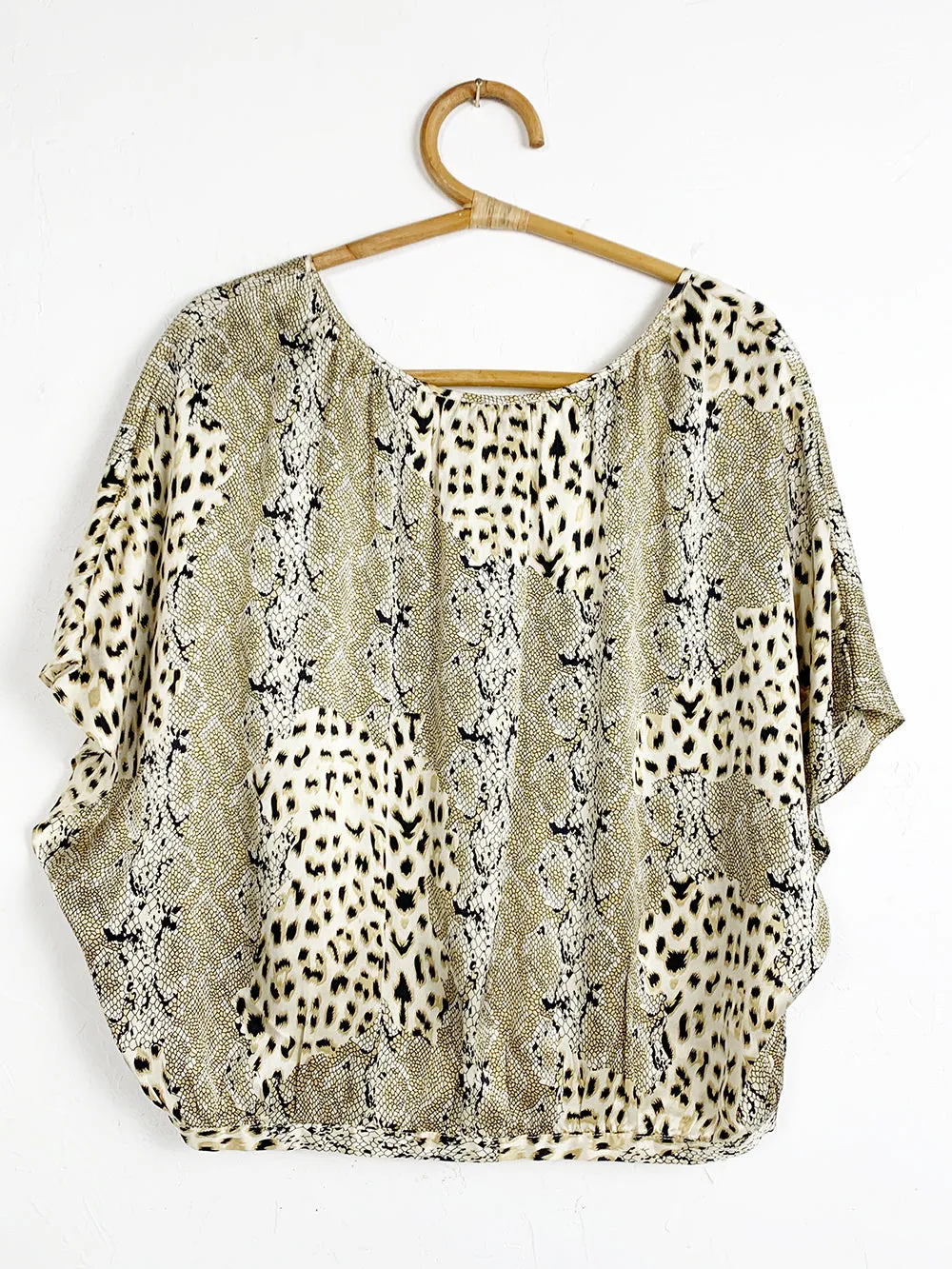 Beyond Vintage Mixed Animal Print Silk Top