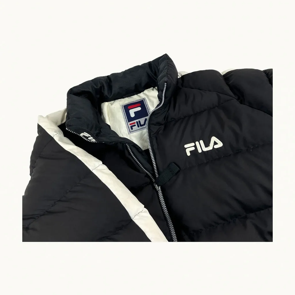 Black 90s FILA Puffer Jacket Coat (XL)