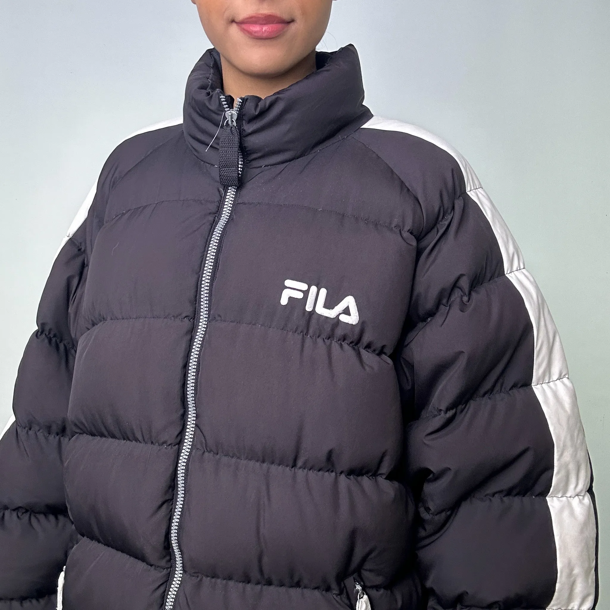 Black 90s FILA Puffer Jacket Coat (XL)