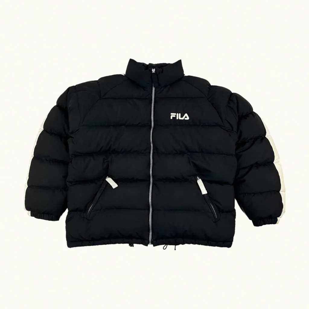 Black 90s FILA Puffer Jacket Coat (XL)