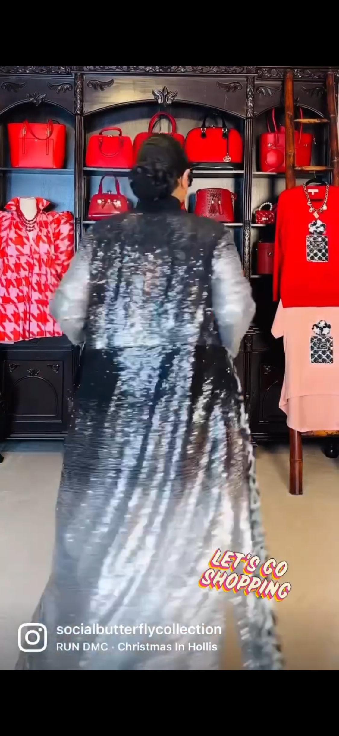 Black Silver Sequin Duster Coat