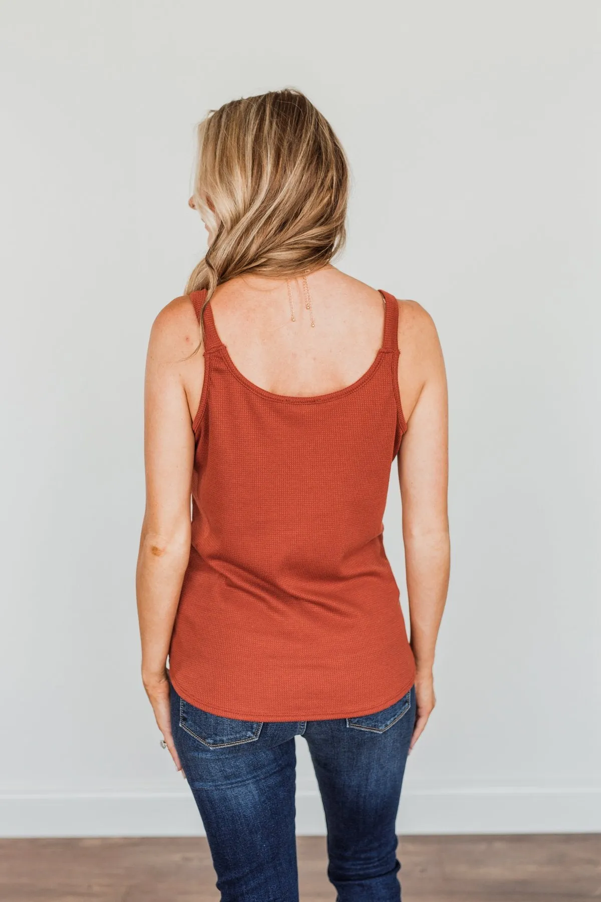 Born To Be Together Knit Tank Top- Rust