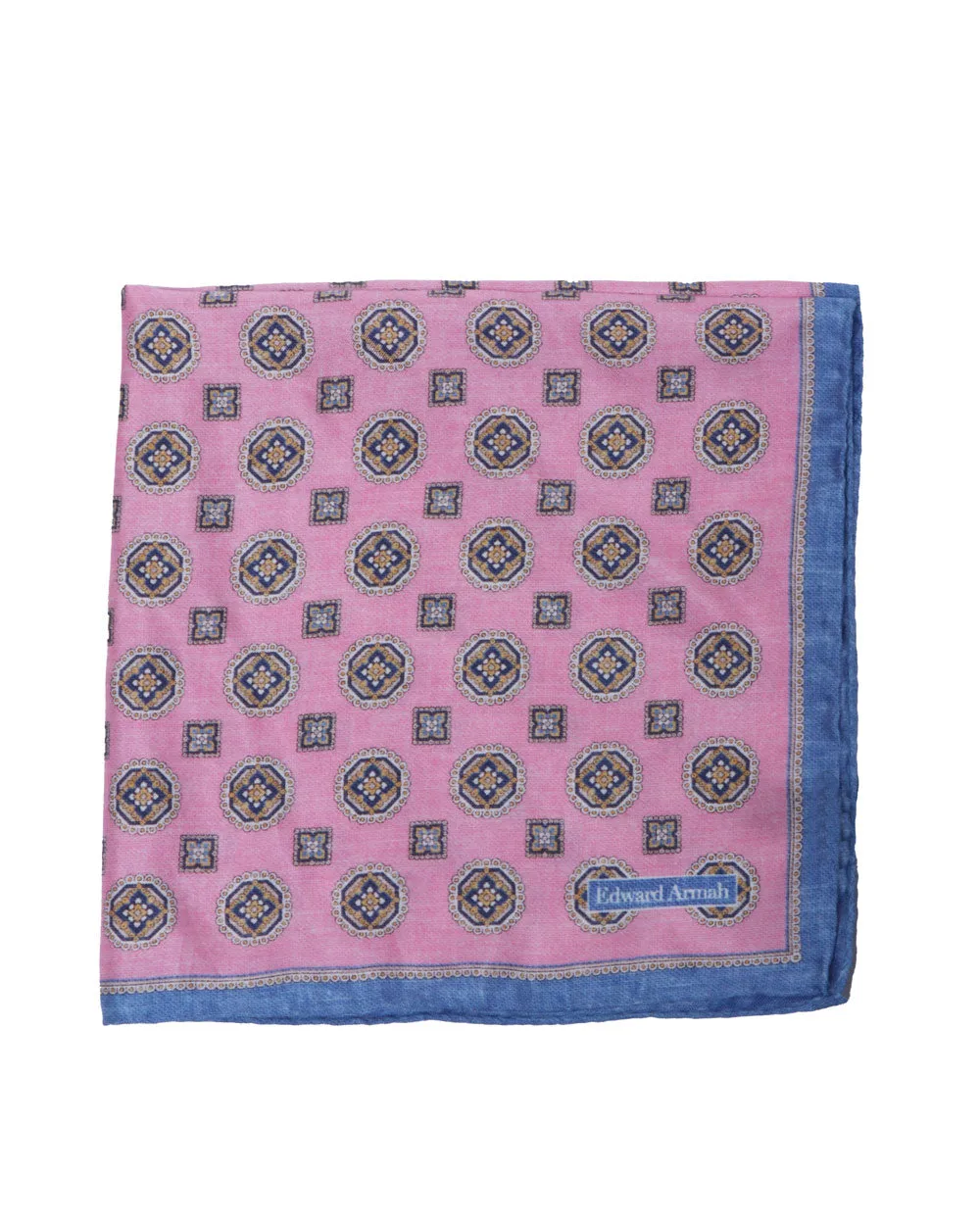 Bright Pink Motif Pocket Square