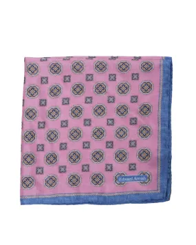 Bright Pink Motif Pocket Square