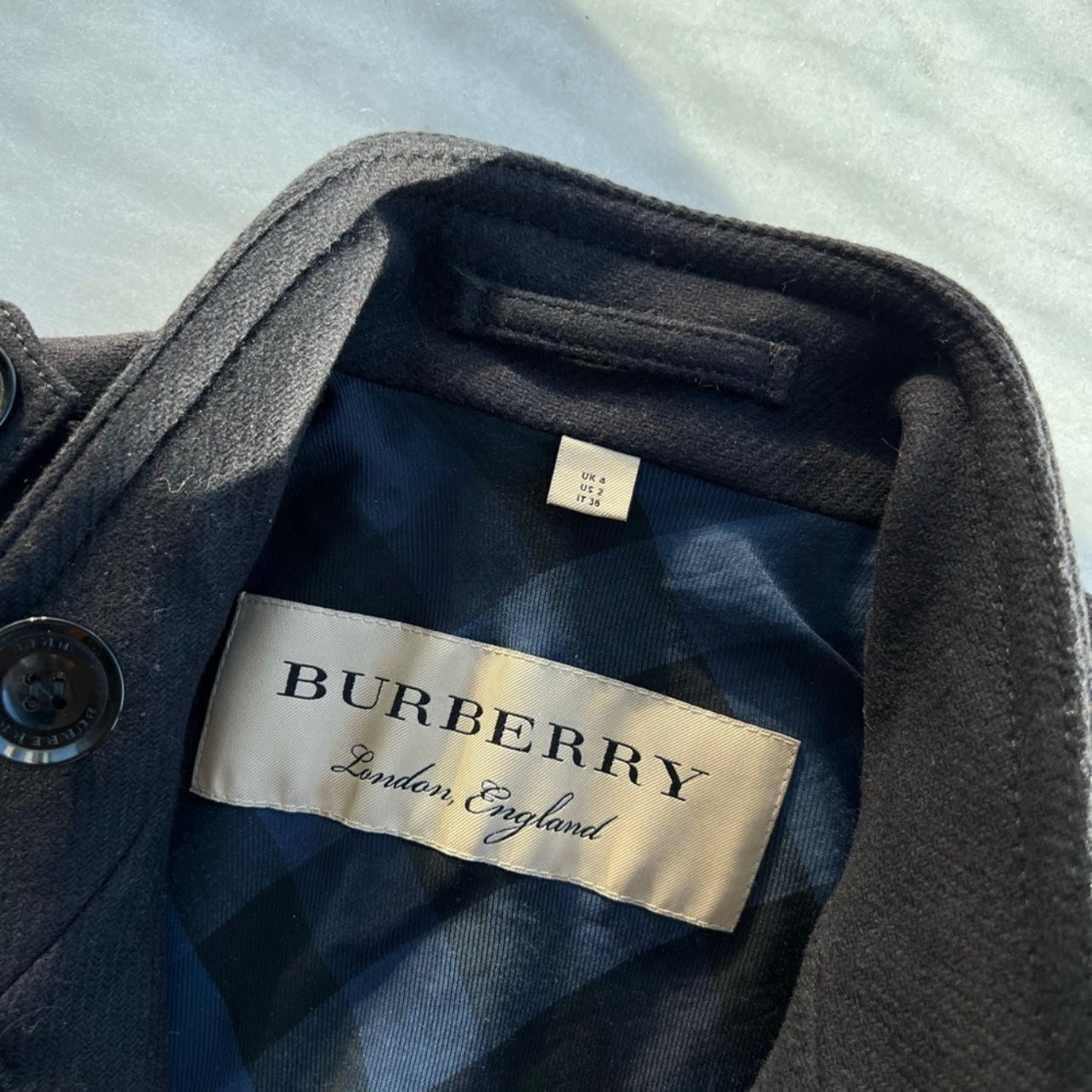 Burberry Adamsleigh Wool Cashmere Peplum Military Coat