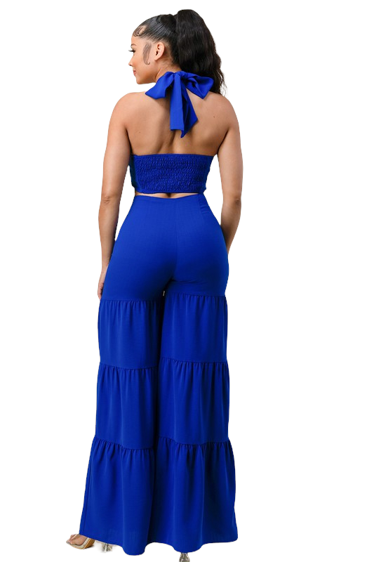 Calensa Royal Blue 2 Piece Flare Pants Set