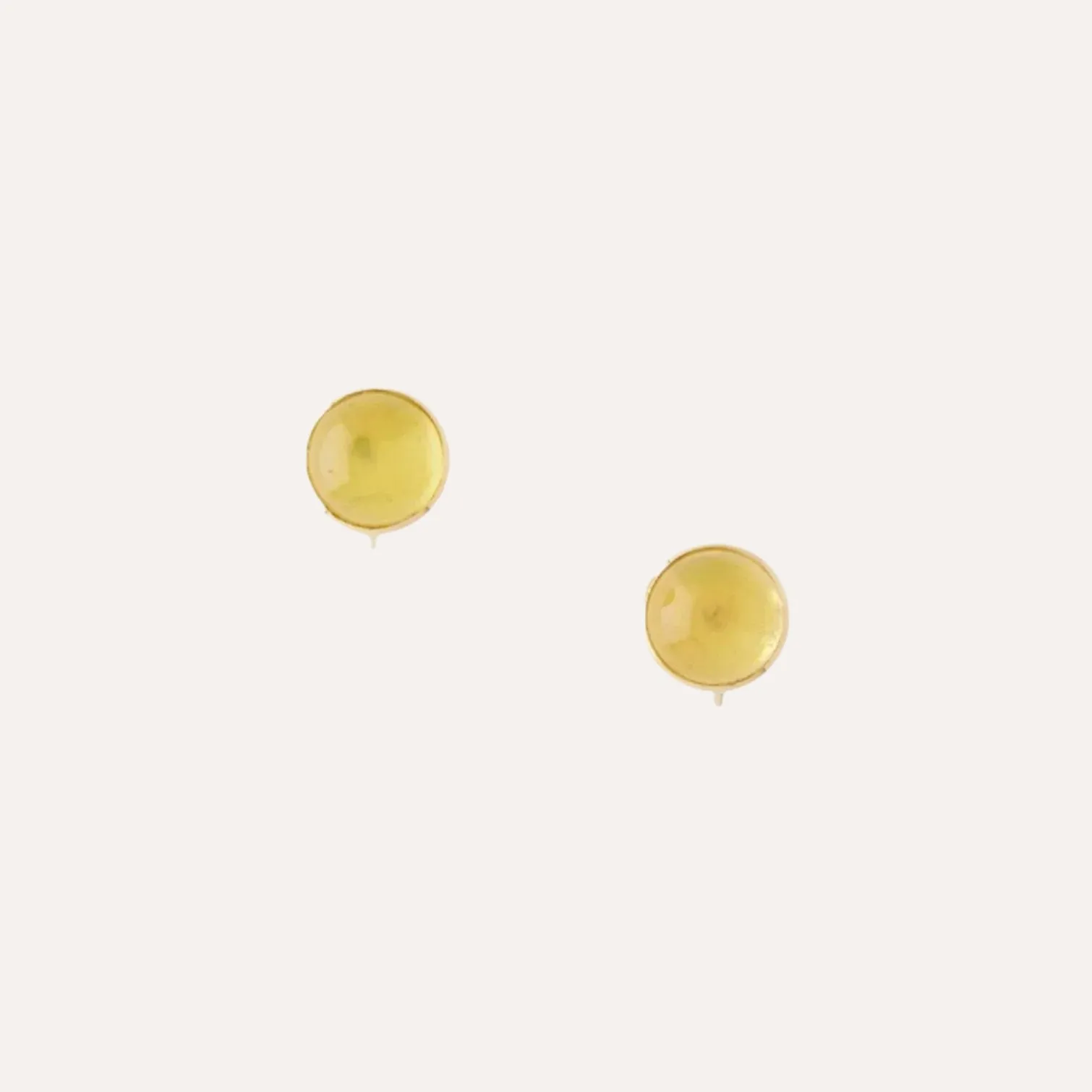 Candy Yellow Beryl Cabochon Earrings