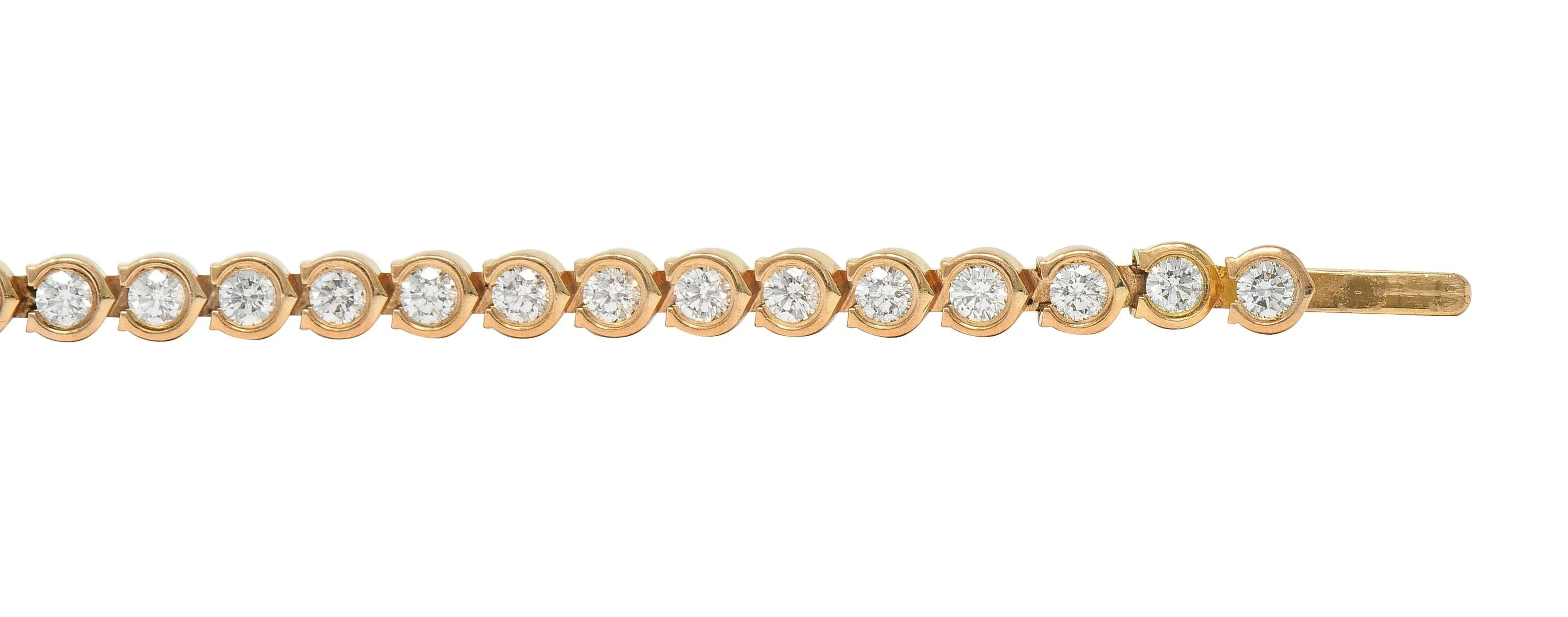 Cartier 2.54 CTW Diamond 18 Karat Rose Gold C De Cartier Line Bracelet