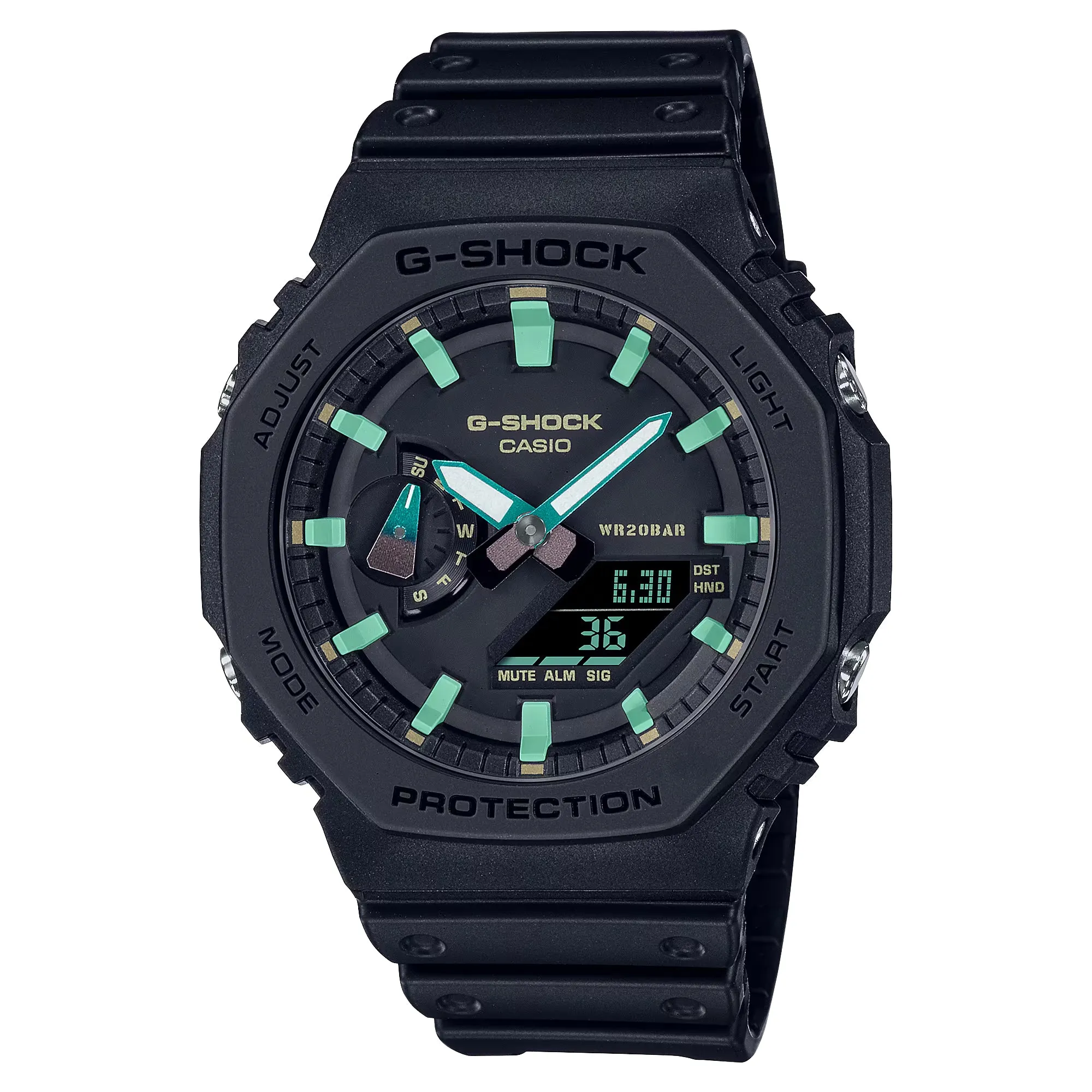 Casio G-Shock Black Carbon CasiOak Black & Rust Color Watch GA2100RC-1A