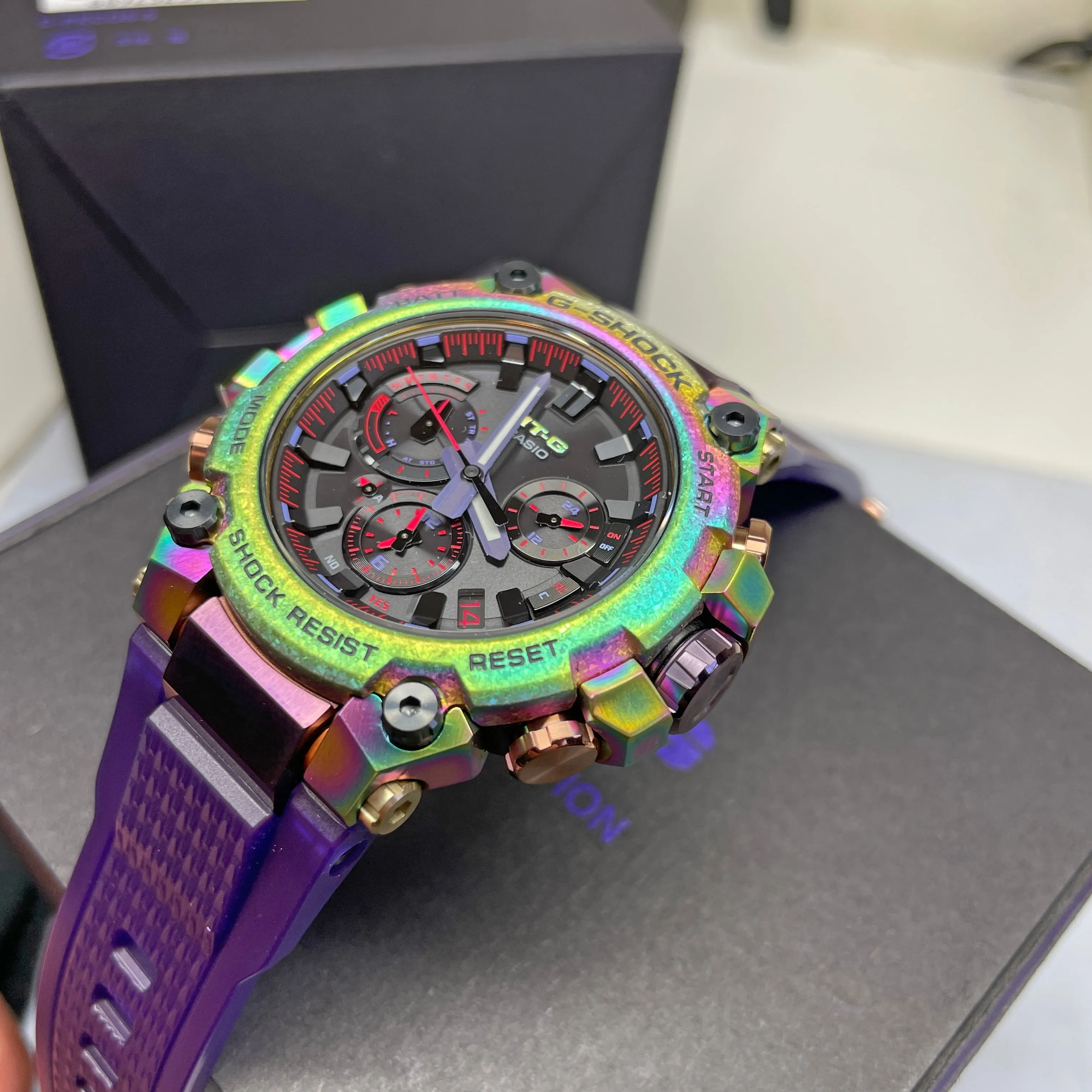 Casio G-Shock MTGB3000PRB-1 Aurora Oval Rainbow Purple Limited Edition MTG Watch