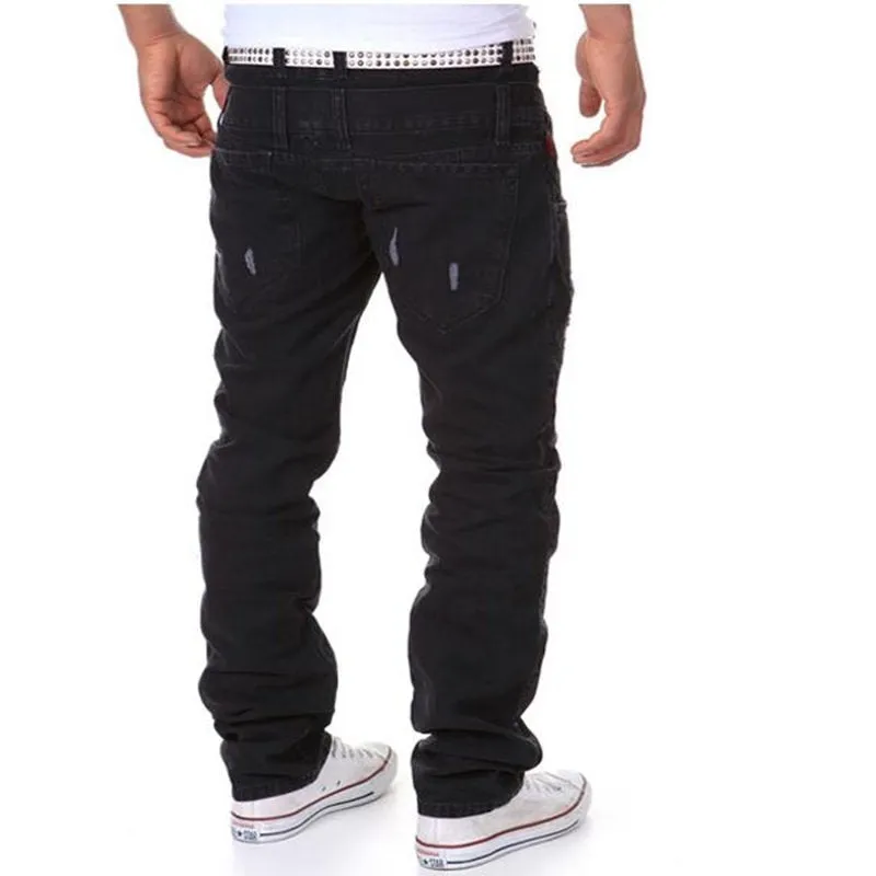 Casual Punk Style Skinny Fit Mid Waist Cotton Cargo Pants for Men