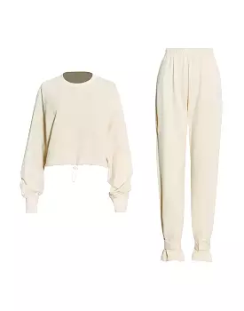 Casual Top Knit Pants Set