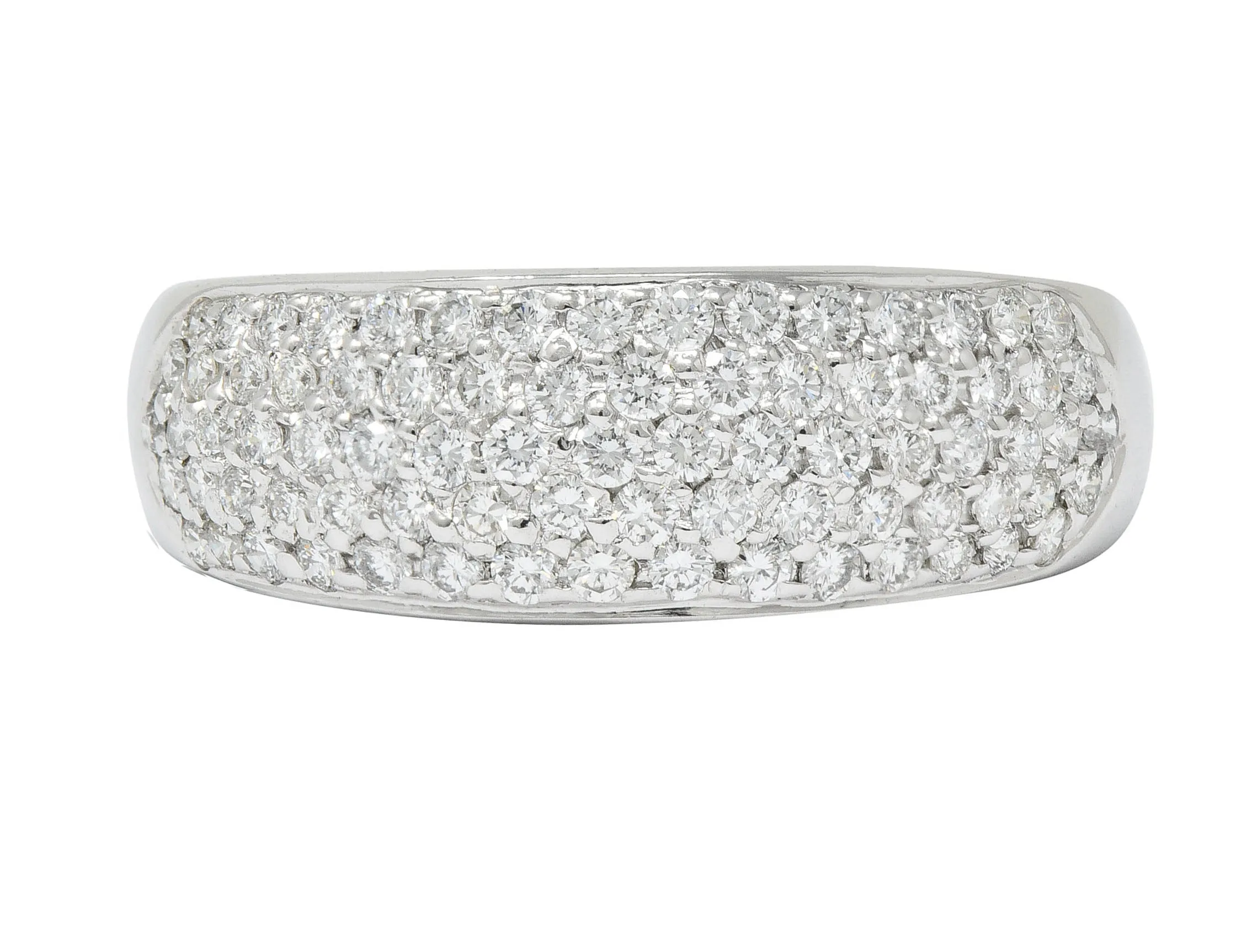 Contemporary 1.10 CTW Pave Diamond Platinum Band Ring