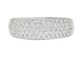 Contemporary 1.10 CTW Pave Diamond Platinum Band Ring