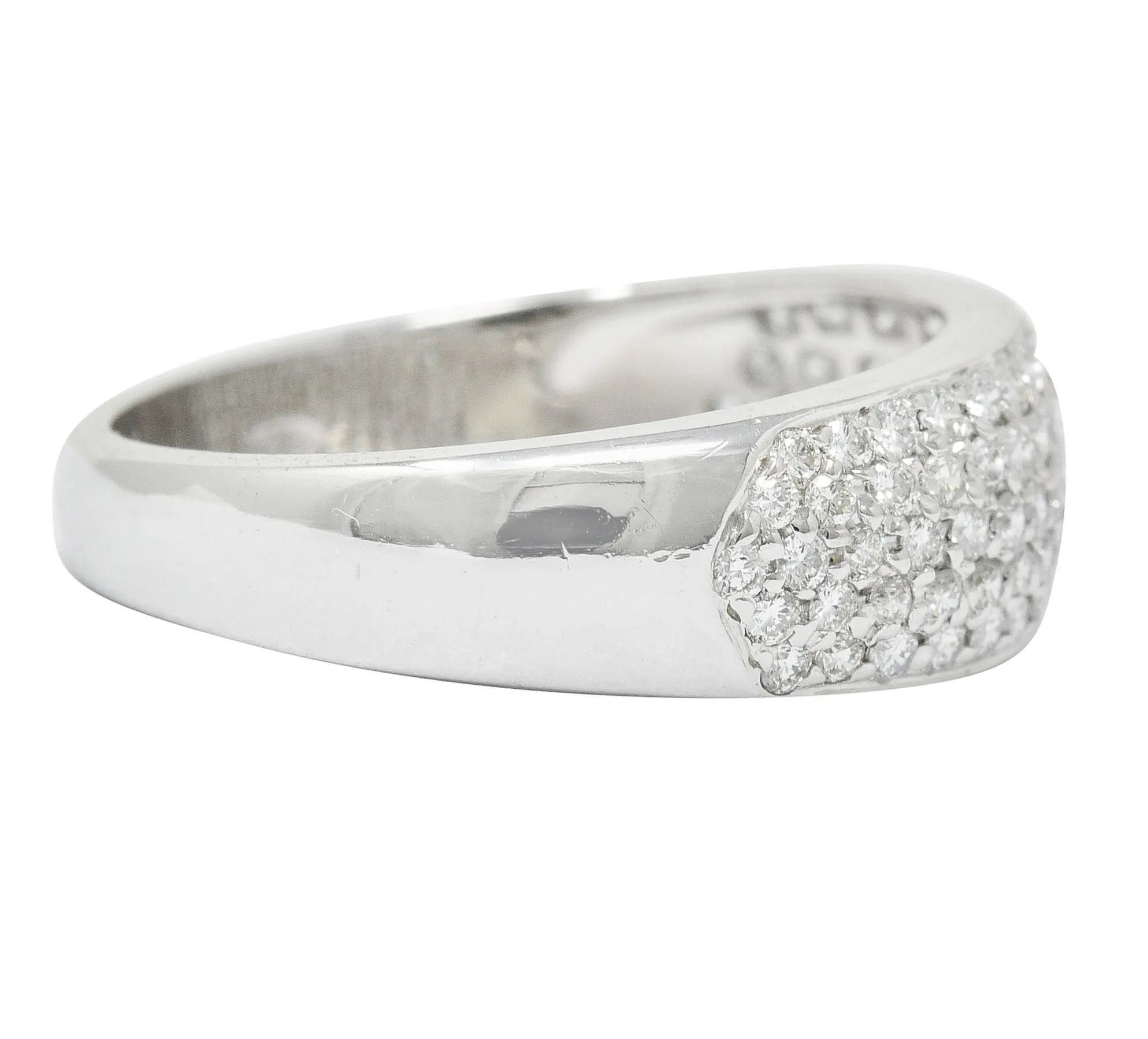 Contemporary 1.10 CTW Pave Diamond Platinum Band Ring