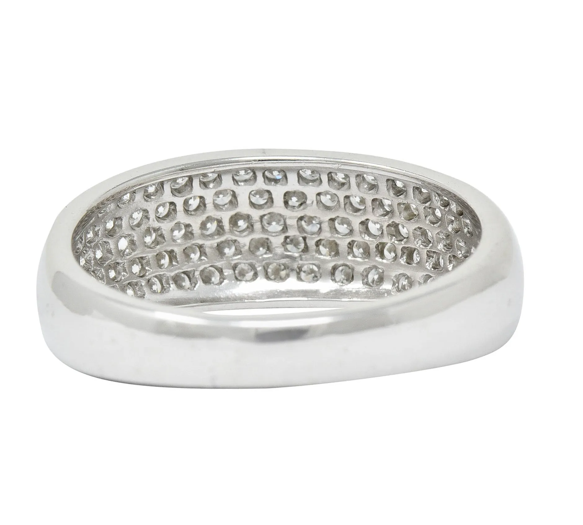 Contemporary 1.10 CTW Pave Diamond Platinum Band Ring