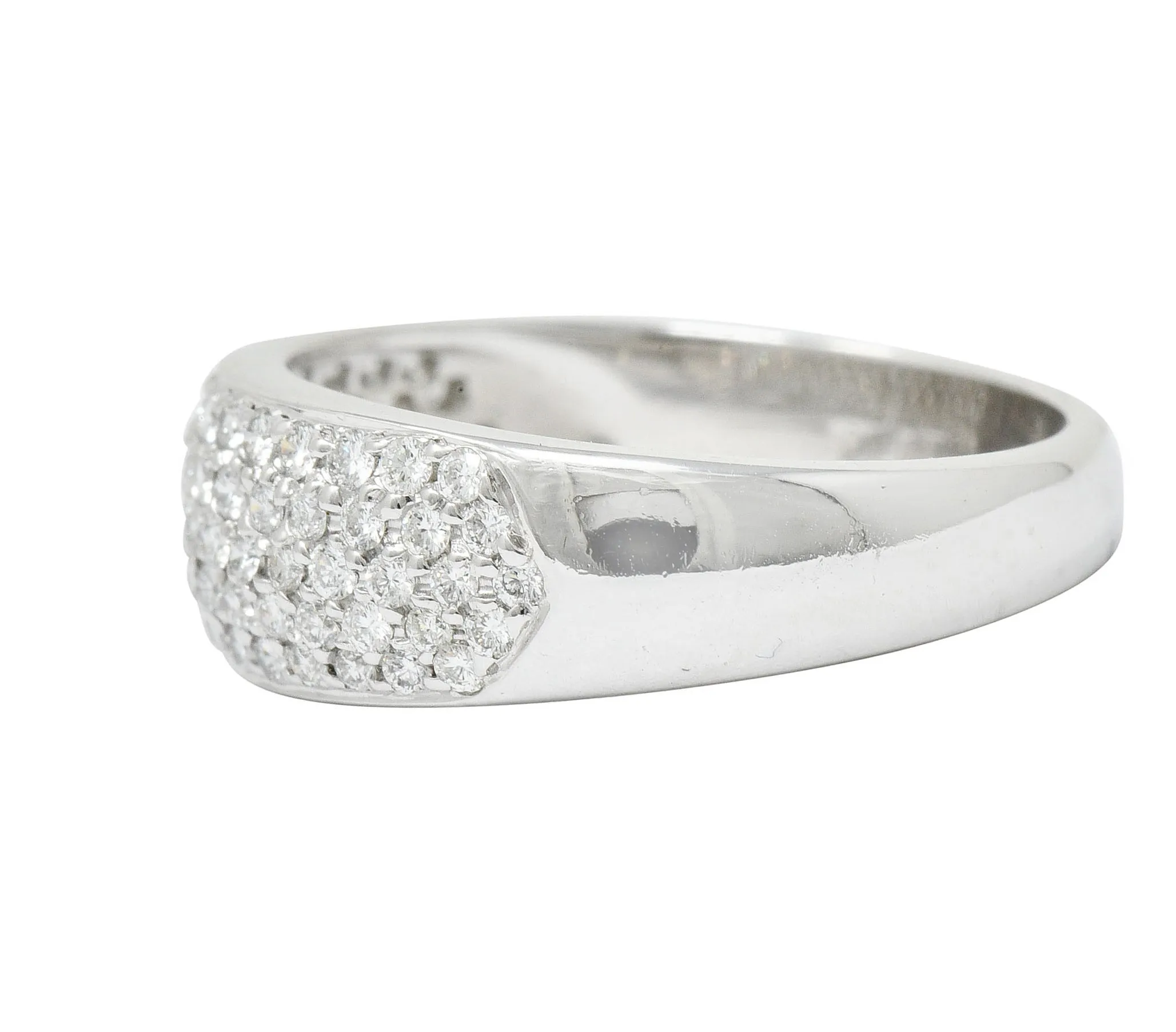 Contemporary 1.10 CTW Pave Diamond Platinum Band Ring