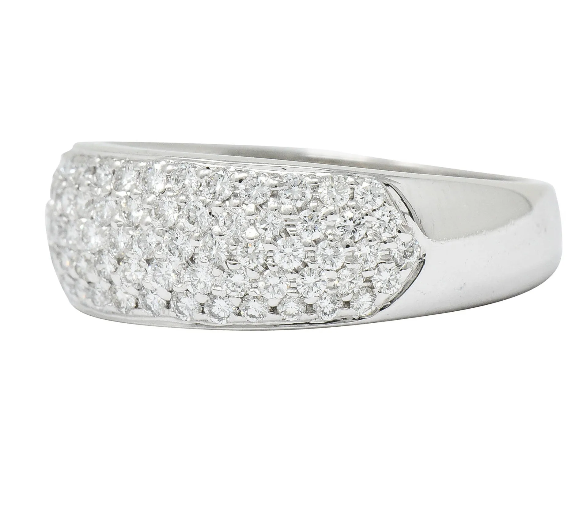 Contemporary 1.10 CTW Pave Diamond Platinum Band Ring