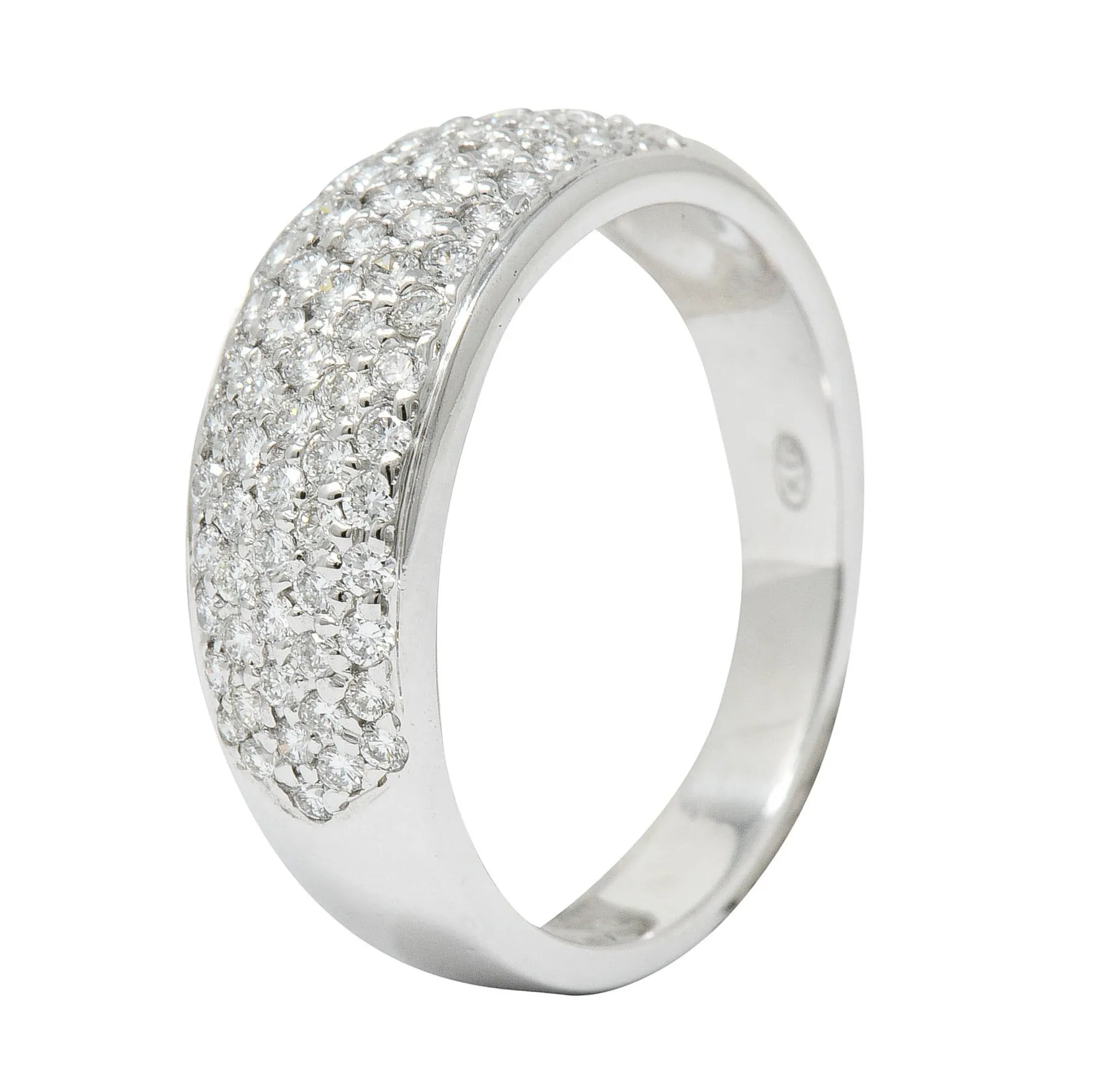 Contemporary 1.10 CTW Pave Diamond Platinum Band Ring