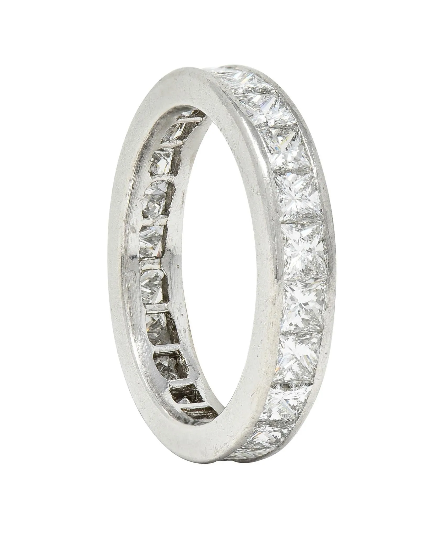 Contemporary 2.30 CTW Princess Cut Diamond Platinum Eternity Wedding Band Ring